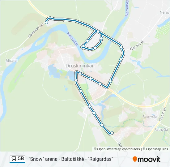 5B Bus Line Map