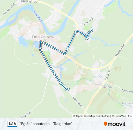 Автобус 6: карта маршрута