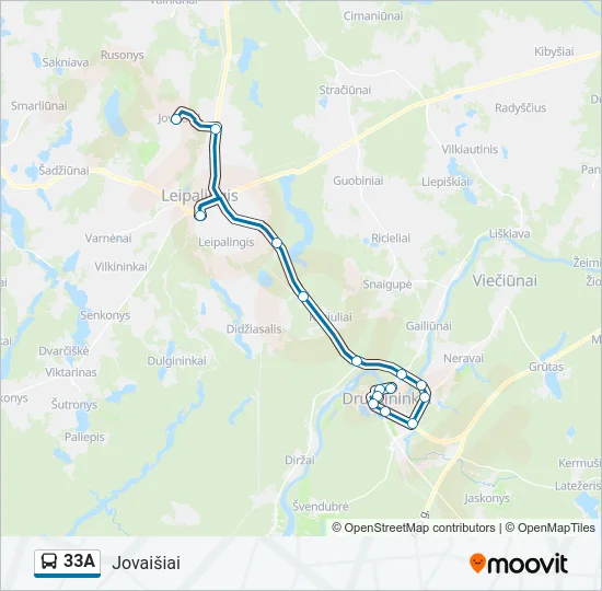 33A Bus Line Map