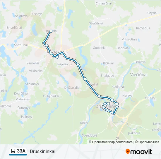 33A Bus Line Map