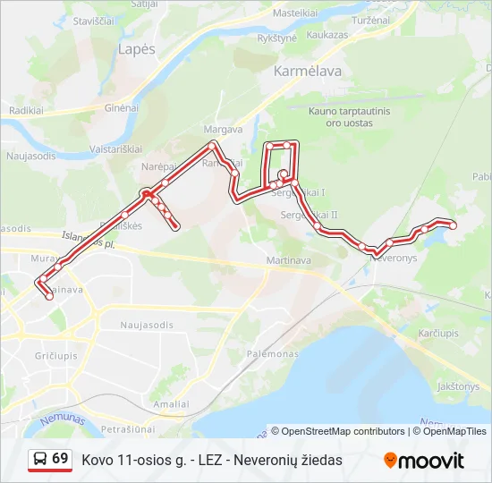 69 Bus Line Map