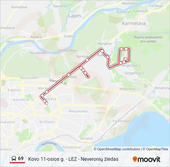 69 Bus Line Map