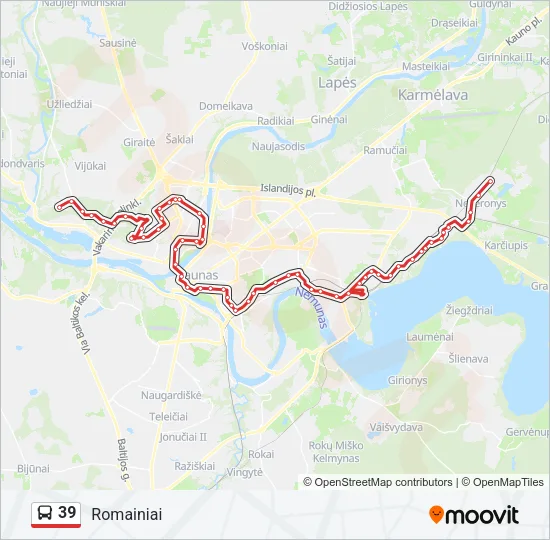 Автобус 39: карта маршрута