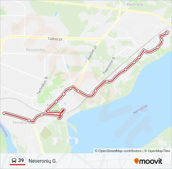 39 Bus Line Map