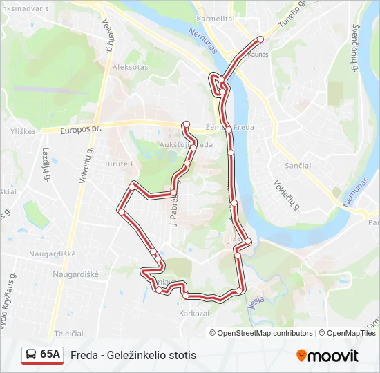 65A Bus Line Map