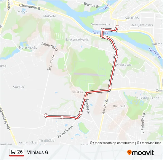 26 Bus Line Map