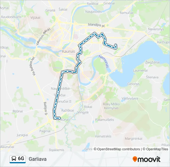 Автобус 6G: карта маршрута