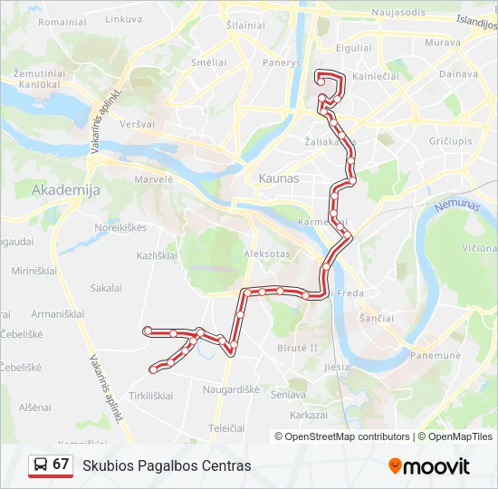 67 Bus Line Map