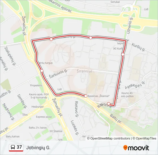 37 Bus Line Map