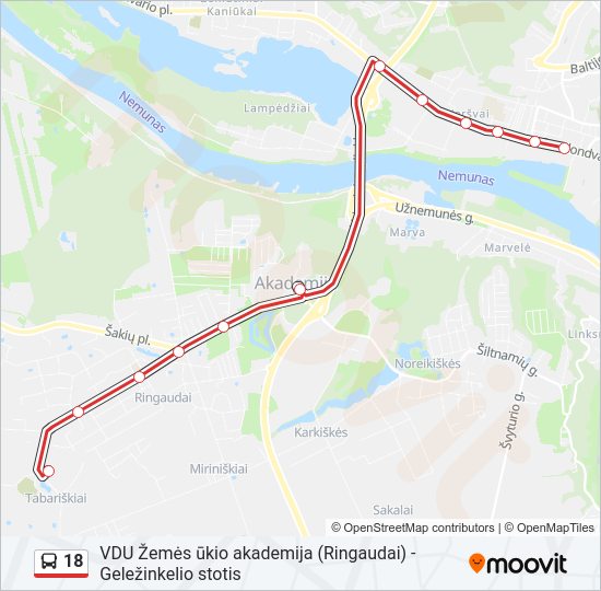 Автобус 18: карта маршрута