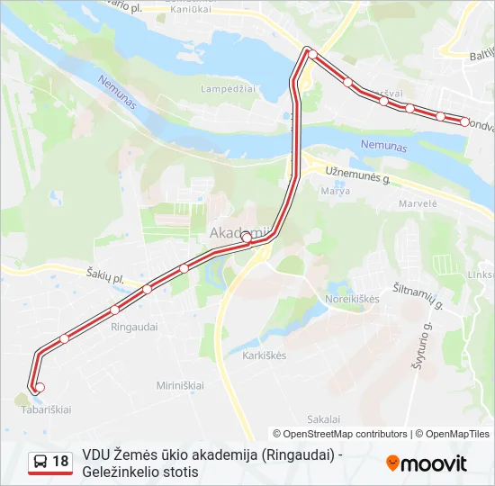 18 Bus Line Map