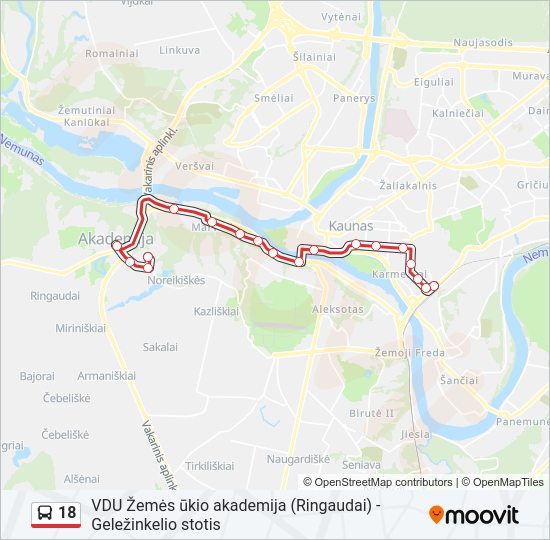 Автобус 18: карта маршрута