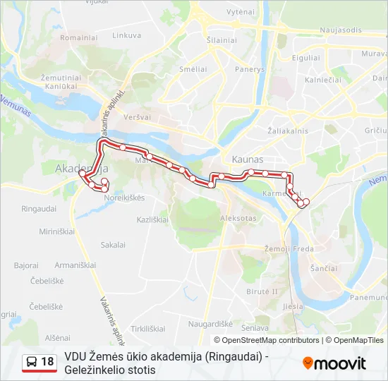 18 Bus Line Map