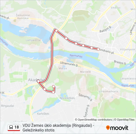 18 Bus Line Map