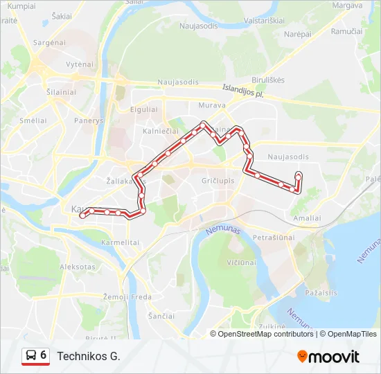 6 Bus Line Map