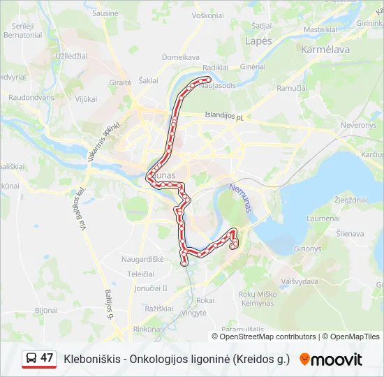 47 Bus Line Map