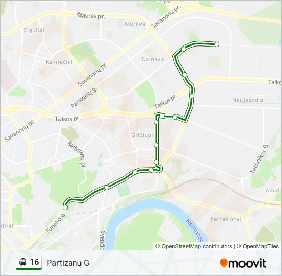 16 Trolleybus Line Map