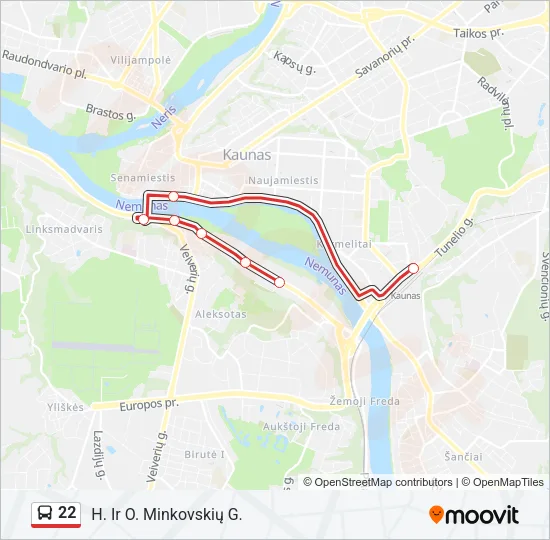 22 Bus Line Map