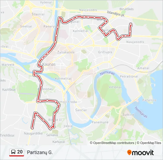 20 Bus Line Map