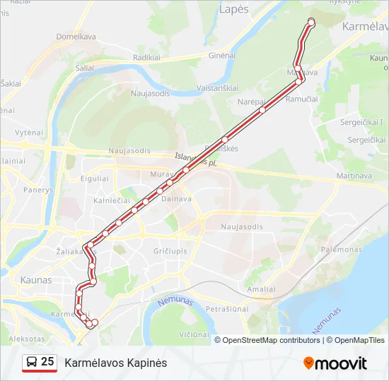 25 Bus Line Map