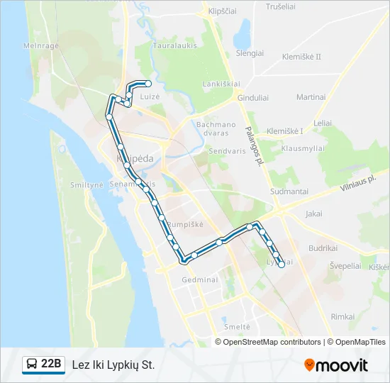 22B Bus Line Map