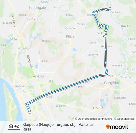Автобус 42: карта маршрута