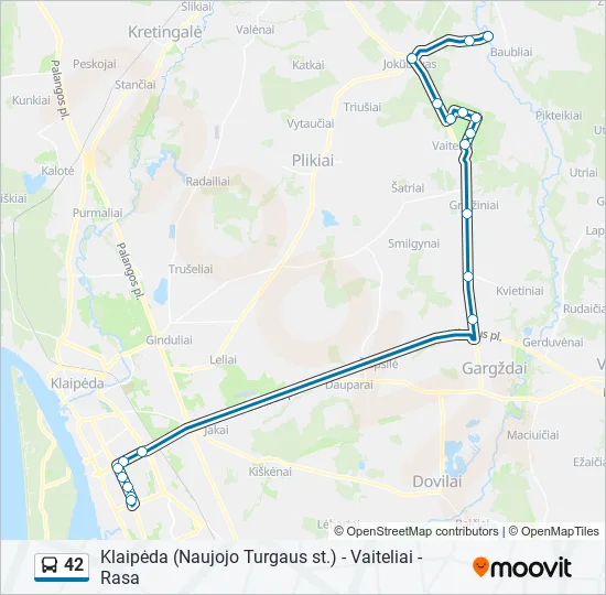 Автобус 42: карта маршрута