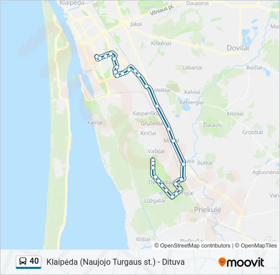 Автобус 40: карта маршрута