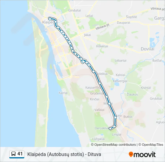 Автобус 41: карта маршрута