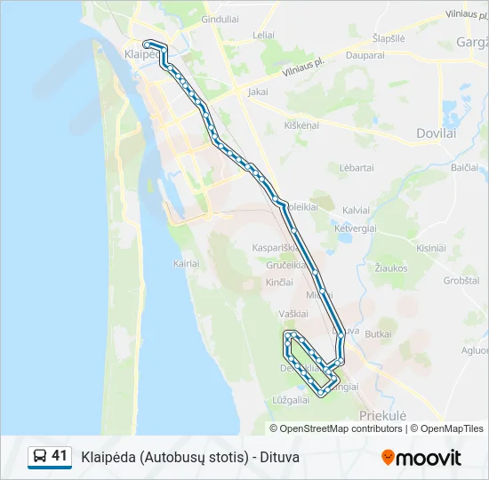 Автобус 41: карта маршрута
