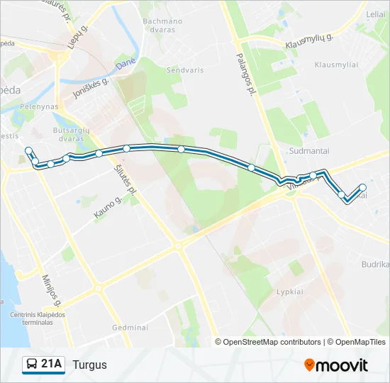 21A Bus Line Map