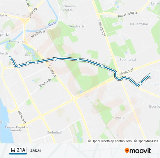 21A Bus Line Map
