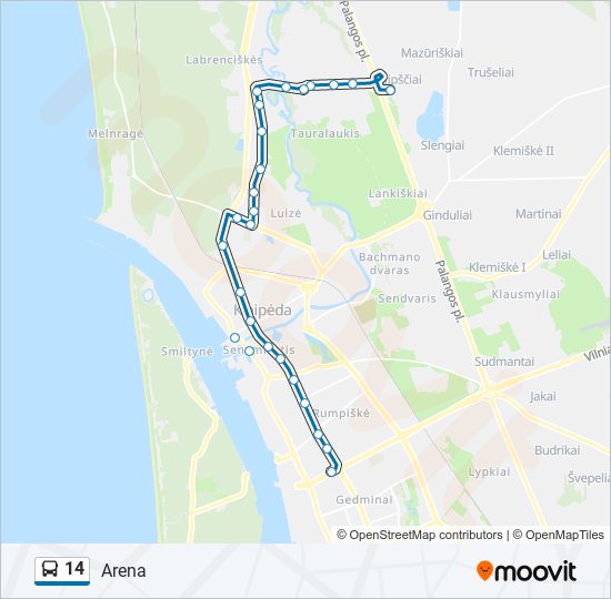 14 bus Line Map