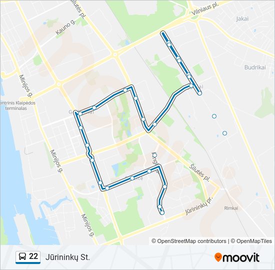 22 bus Line Map