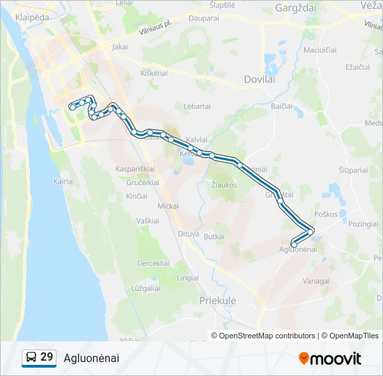 Автобус 29: карта маршрута
