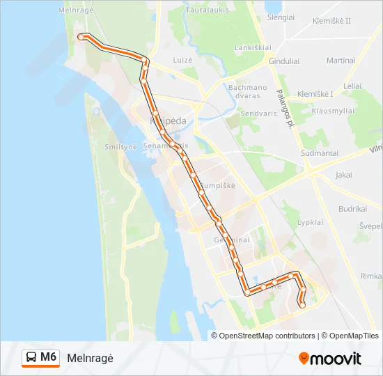 M6 Bus Line Map