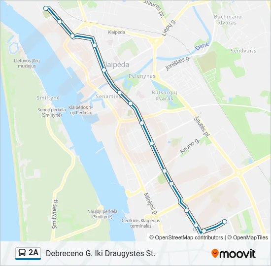 Автобус 2A: карта маршрута