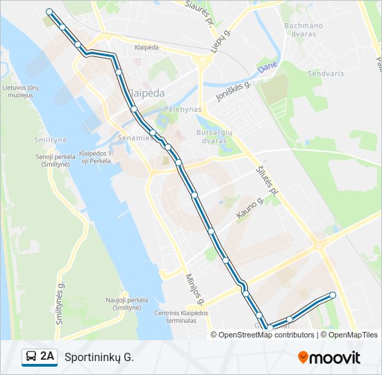 Автобус 2A: карта маршрута