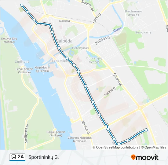Автобус 2A: карта маршрута
