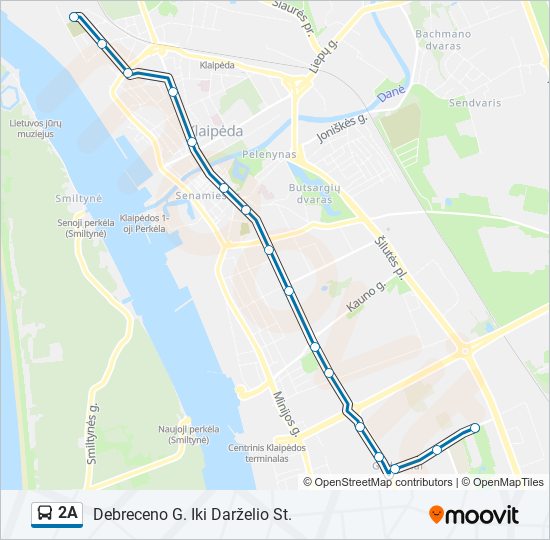Автобус 2A: карта маршрута