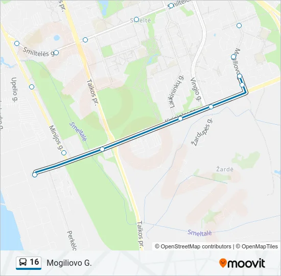 16 Bus Line Map