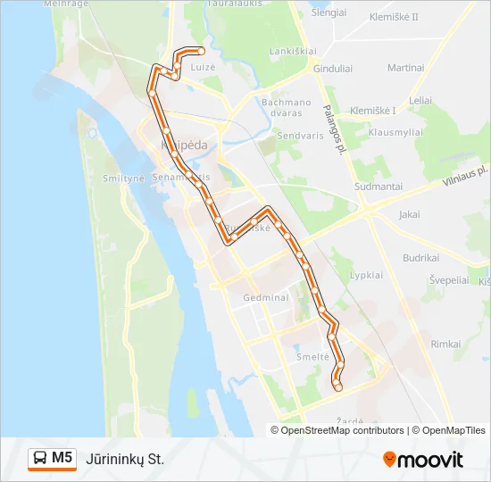 M5 Bus Line Map