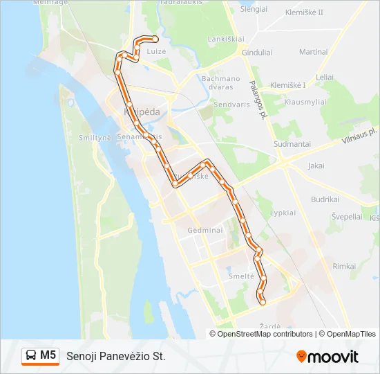 M5 Bus Line Map