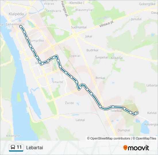11 Bus Line Map