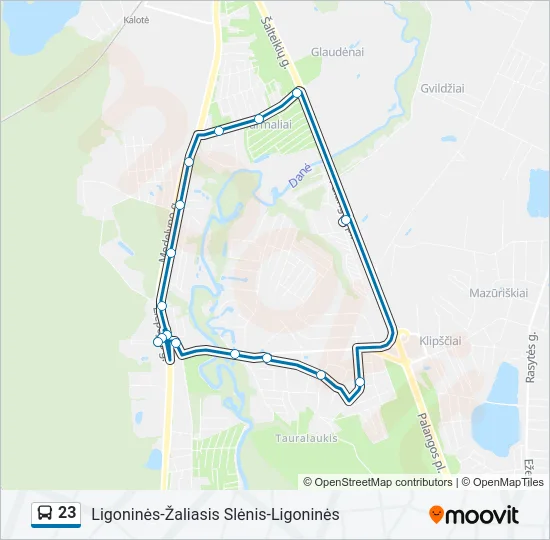 Автобус 23: карта маршрута