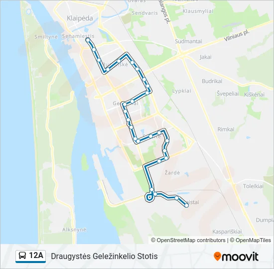 12A Bus Line Map