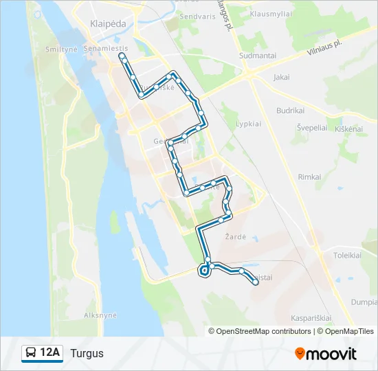 12A Bus Line Map