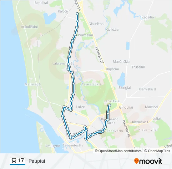 17 Bus Line Map