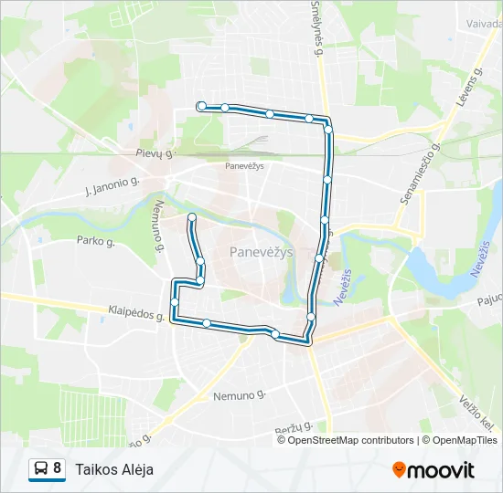 8 Bus Line Map