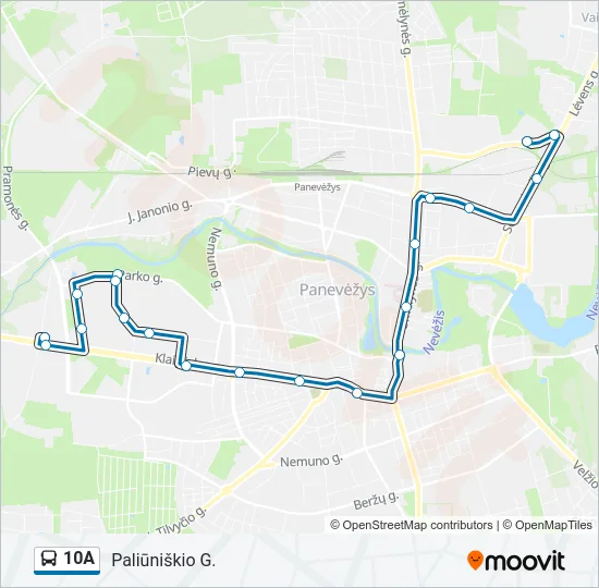 Автобус 10A: карта маршрута
